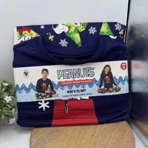 Peanuts Holiday Family Pajamas Snoopy Kids 2pc Sz 8 Christmas Unisex Gift NEW